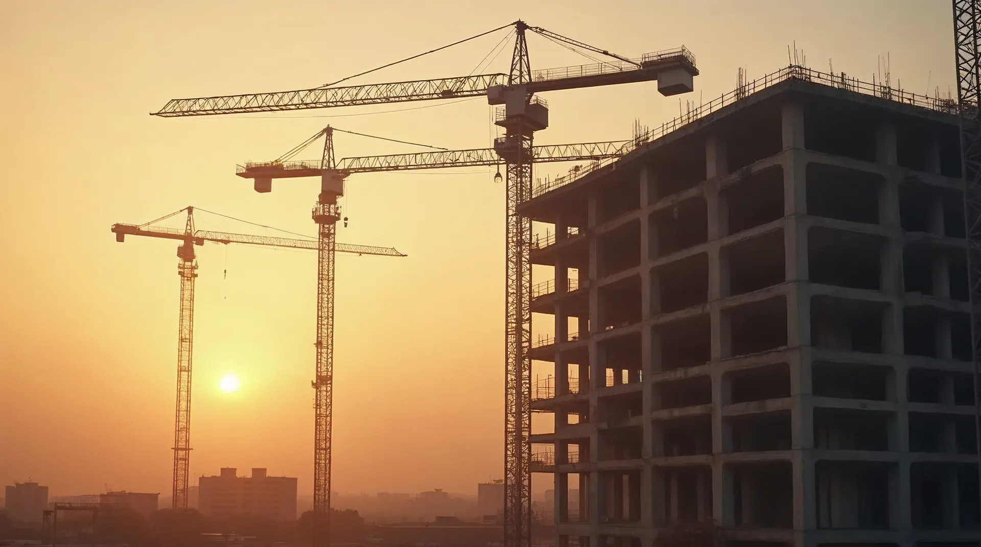 Estrutura de obra em construção, representando os desafios fiscais da construção civil atendida pela Ação em São José dos Campos